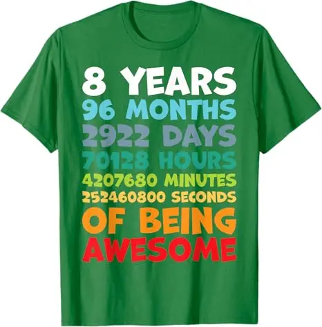 Bruh, es ist mein 8. Geburtstag, Gamer-T-Shirt, Level 8 freigeschaltet, fantastisch seit 2018, 8. Geburtstag, Gaming-Spruch-T-Shirt, Neuheitsgeschenk-Kleidung – Detail 4