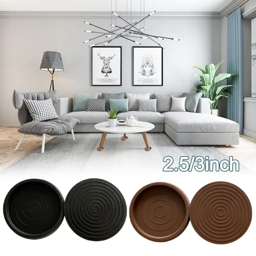 

Replacement Rubber Furniture Caster Cups Round Anti-Scratch Couch Floor Protector Anti-Sliding Furniture Wheel Stoppers