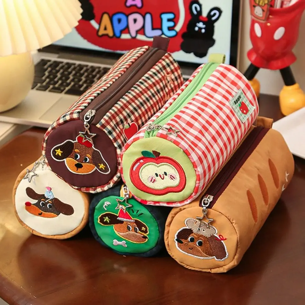 Multifunctional Cake Roll Pillow Shape Pen Bag Three-Layer Large Capacity Stationery Bag Pen Box Student Gift