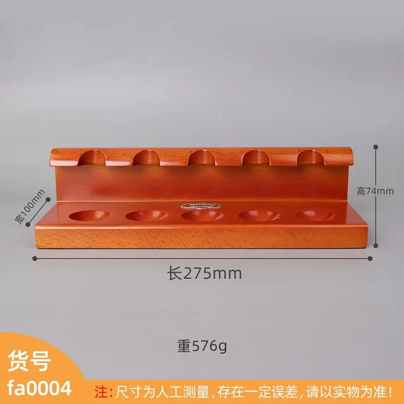 L-Shaped Solid Wood Pipe Stand 5 Slot Display Rack for Tobacco Pipe