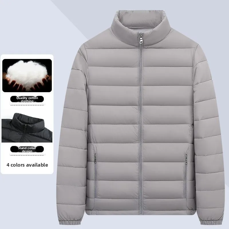 Jaet de algodón acolchado ligero para hombre, abrigo de algodón cálido con cuello levantado, ropa de trabajo con capucha, prendas de vestir exteriores para Otoño e Invierno