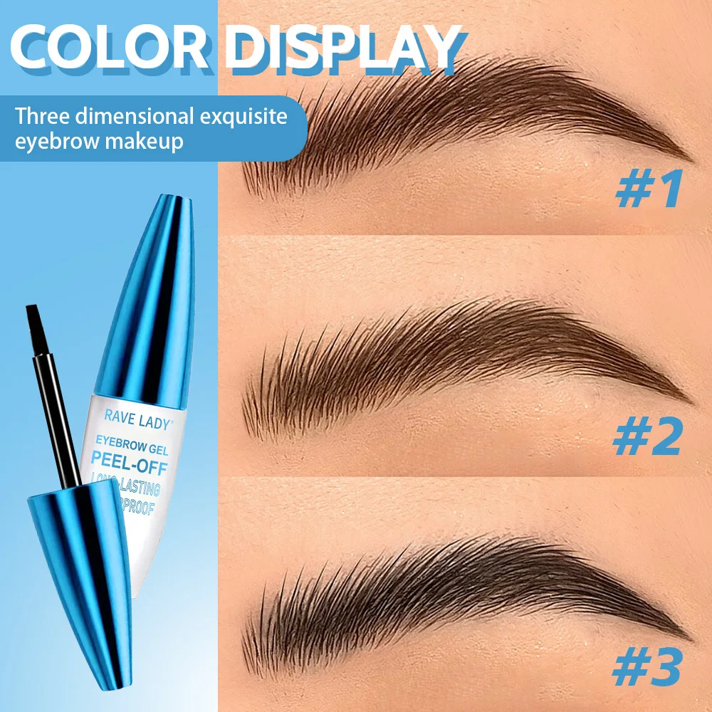 Rave Lady Colla per sopracciglia a strappo Tintura naturale Impermeabile Duraturo Asciugatura rapida Colorazione in un solo passaggio Tinta Liquido Cosmetico Sopracciglio del tatuaggio