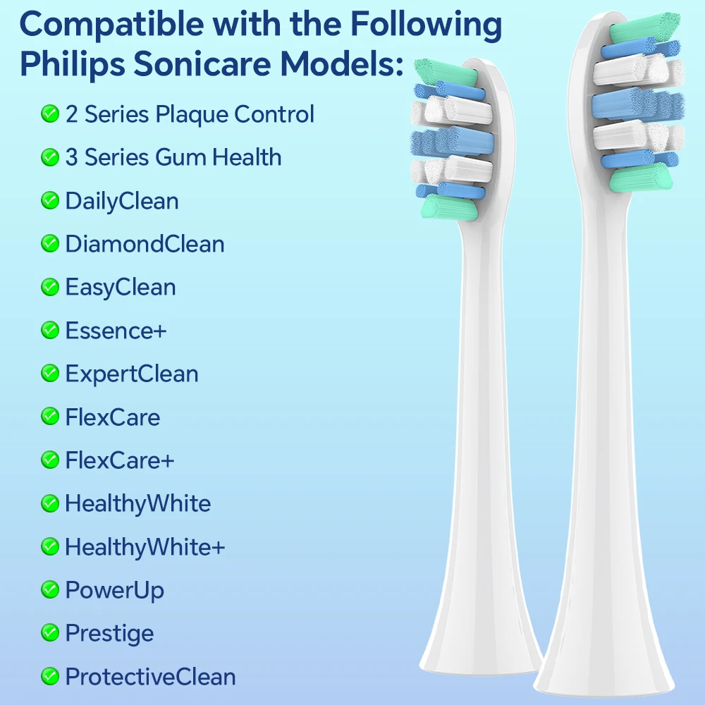 4 Pack Replacement Brush Heads with Toothbrushes Head Storage Bracket Set, Compatible with Philips Sonicare Electric Toothbrush