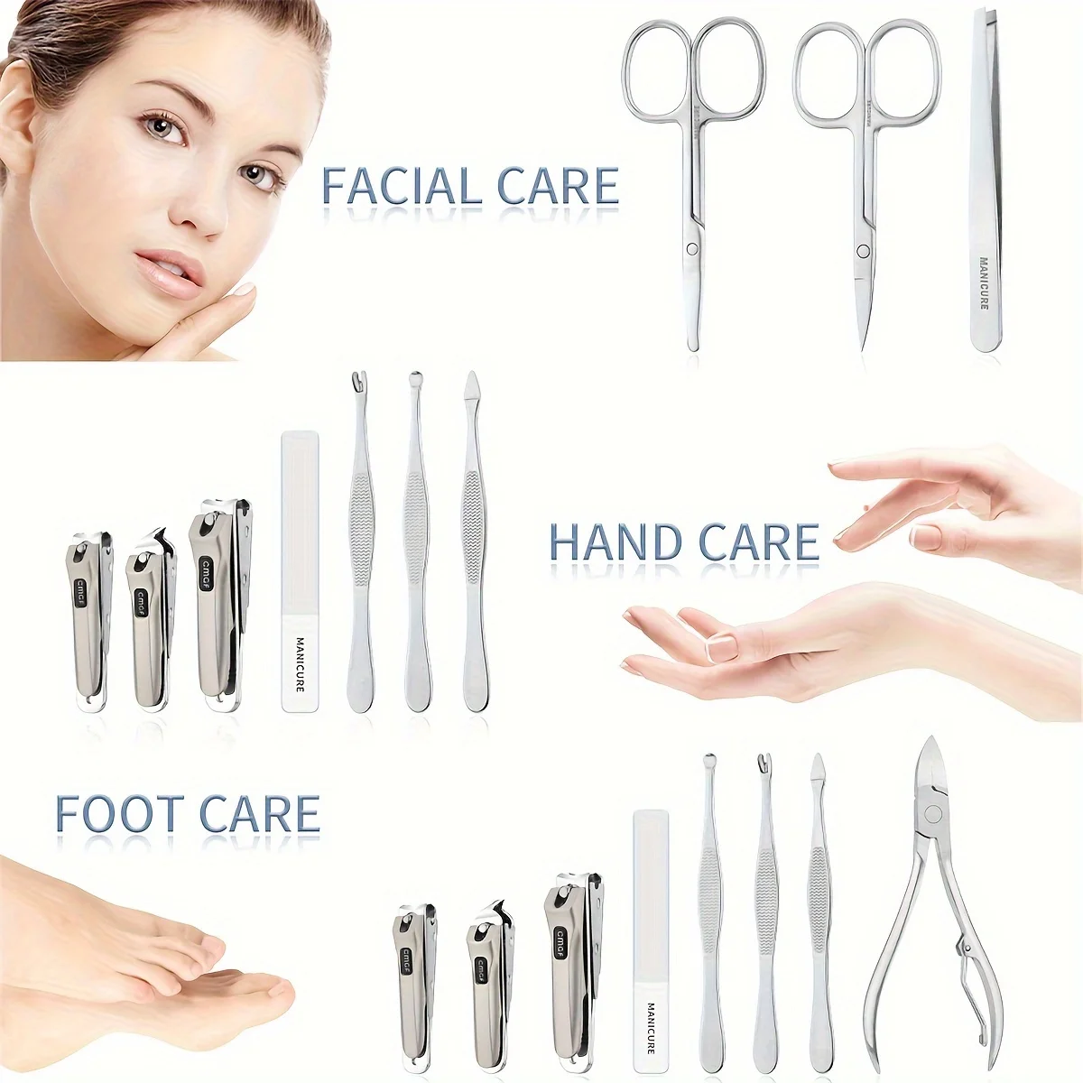 新しい 9in 1 高品質マニキュアセット実用キットステンレス鋼爪切りレザーケース付きギフト男性/女性