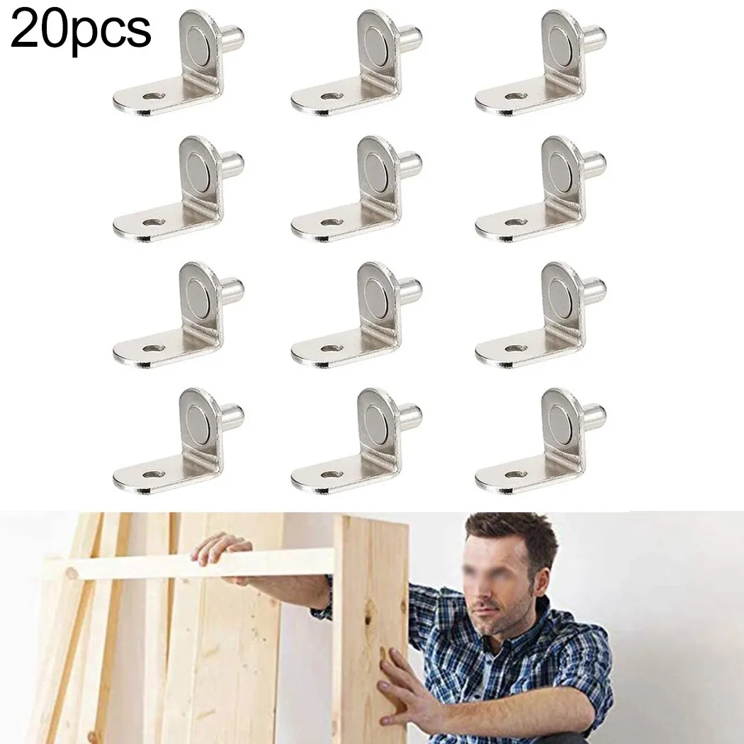 20Pcs Shelf Brackets Support Studs Pegs Pin Shelves Seperator Fixed Cabinet Cupboard Furniture Shelf Wall Mount Bracket Holder