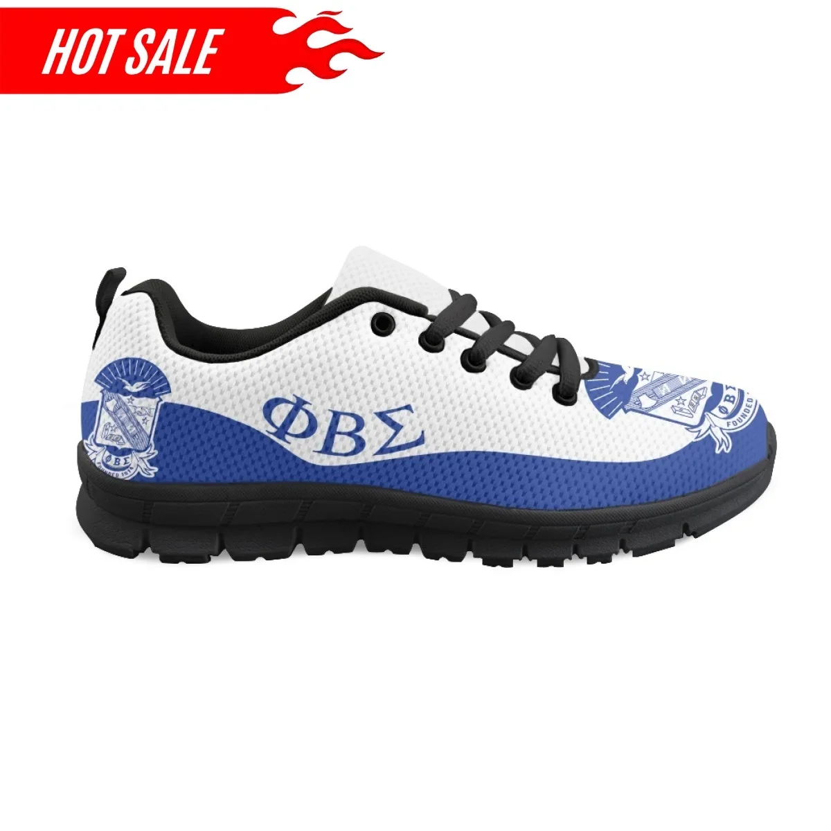 Phi Beta Sigma Design Lace-up Casual Sneakers Women's Flat Shoes Lightweight Non-Slip Ladies Sport Shoes Zapatillas