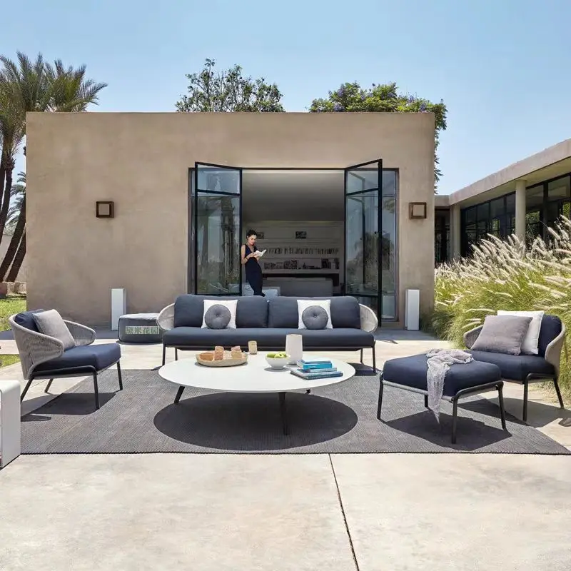 

Outdoor sofa rattan leisure outdoor courtyard terrace sofa combination hotel sun room waterproof sunscreen home