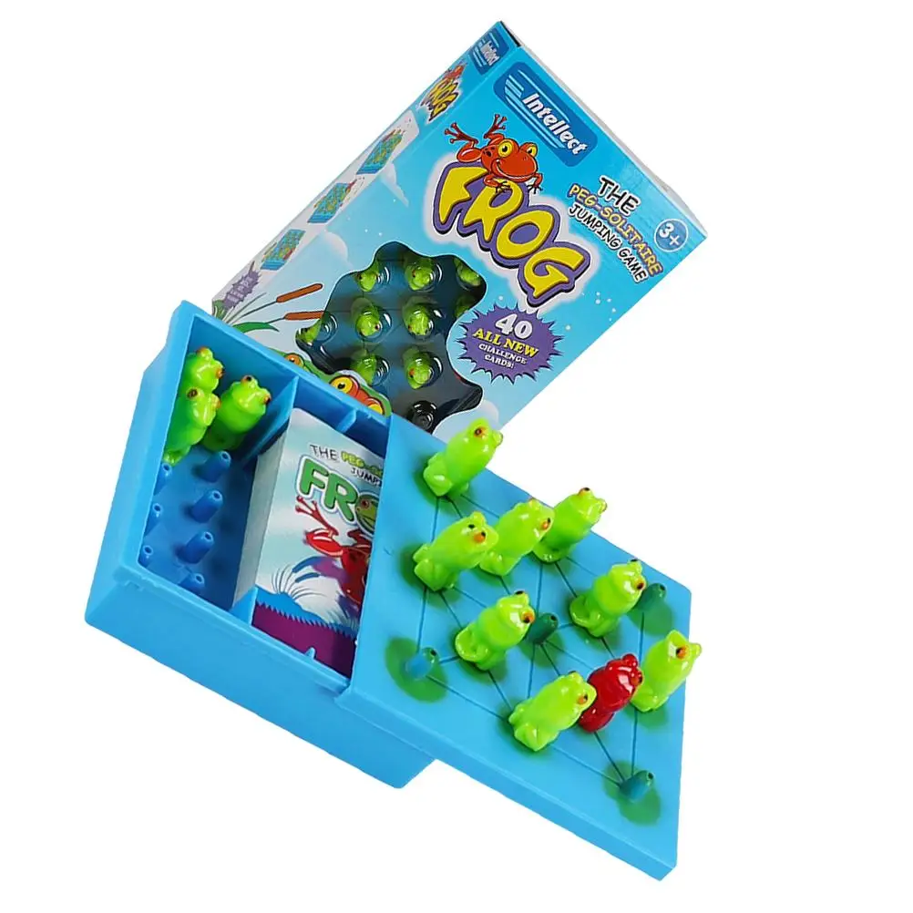 

Frog Checkers Kids Playing Children Learning Toys Cartoon Game Chessboard Stack Green and Red Training Plastic No Design Burr