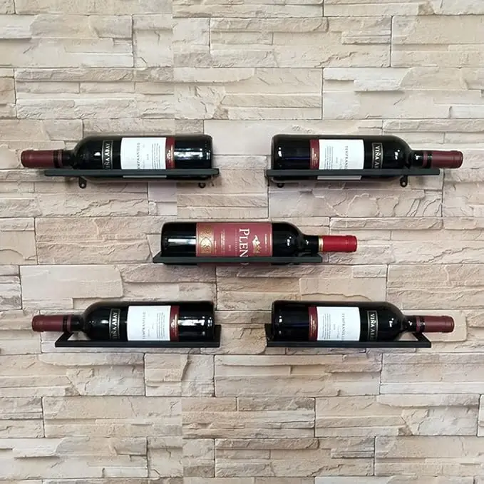 Modern Design Black 1-Bottle Aluminum Wine Rack Metal Wine Bottle Holder Cooler Display Decor Wine Display Carton Packed