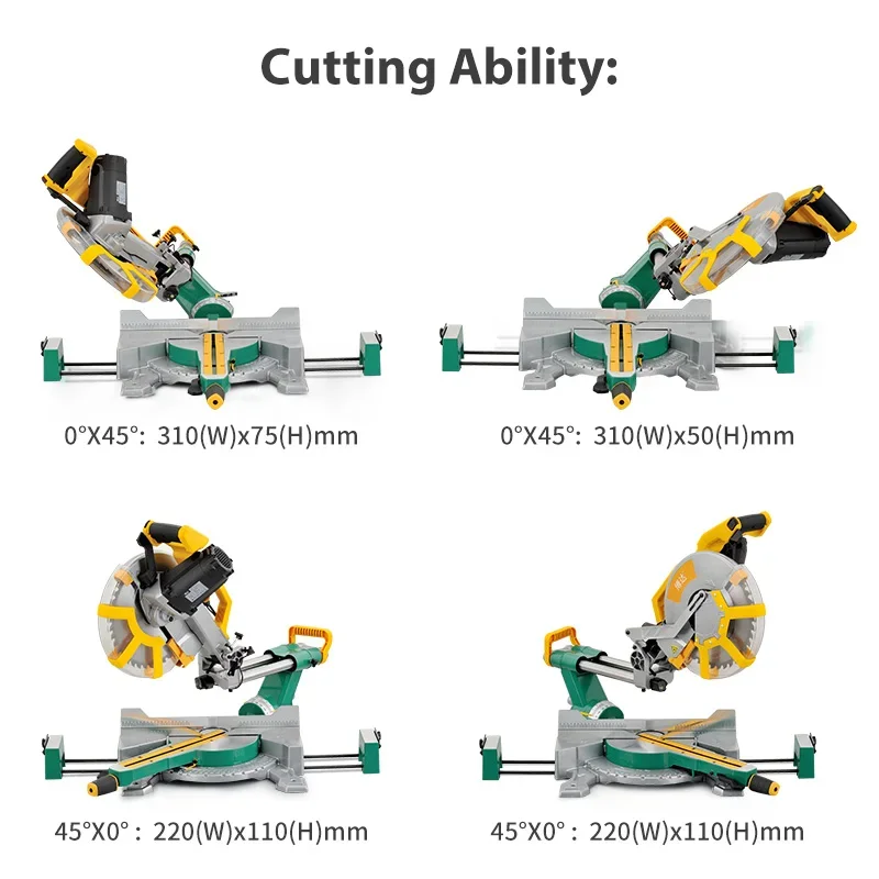 LUXTER 305mm 2000W Sliding Miter Saw Woodworking bench top Sliding Miter Saw
