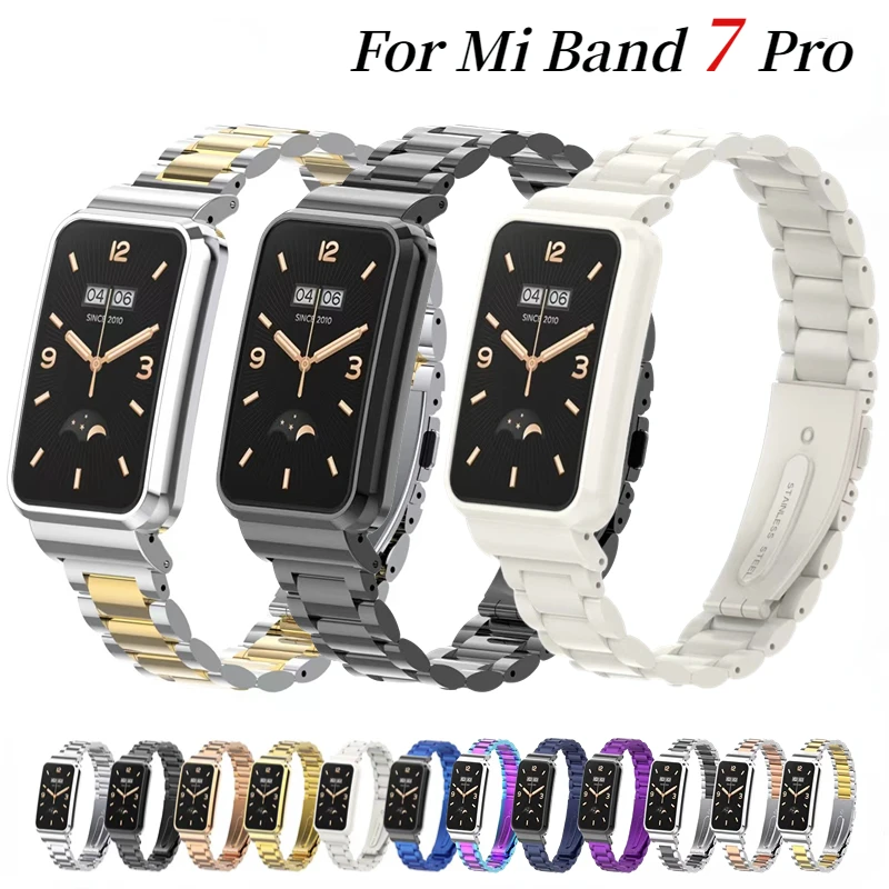 

Case+Metal Strap For Xiaomi Mi Band 7 Pro Stainless Steel Bracelet Wristband Miband 7 Pro Correa For Mi Band 7 Pro Accessories