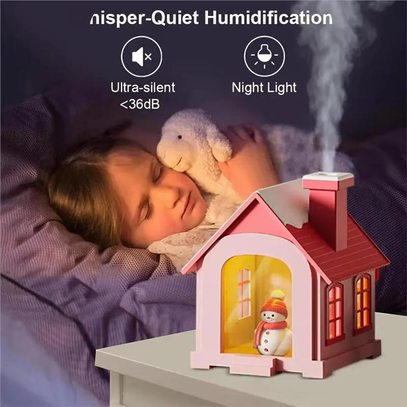 B82B-Air Humidifier 500Ml Small Home Humidifier Mist Maker Large Capacity Desktop USB Humidifier With LED Light For Bedroom P