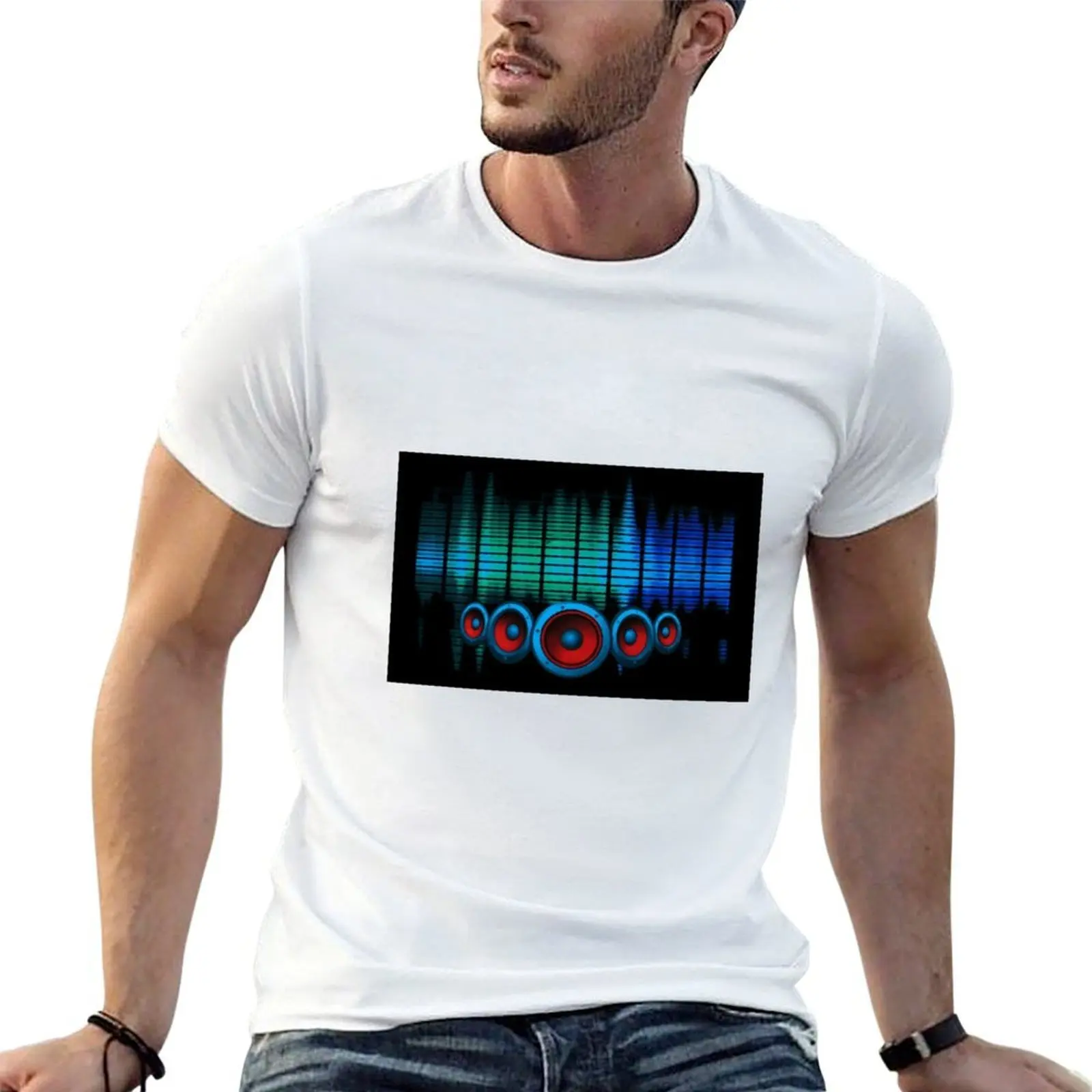 Buy Sound Activated LED T-Shirt man t shirts graphic t shirt men 100% cotton luxury brand t shirt man cotton T-shirt