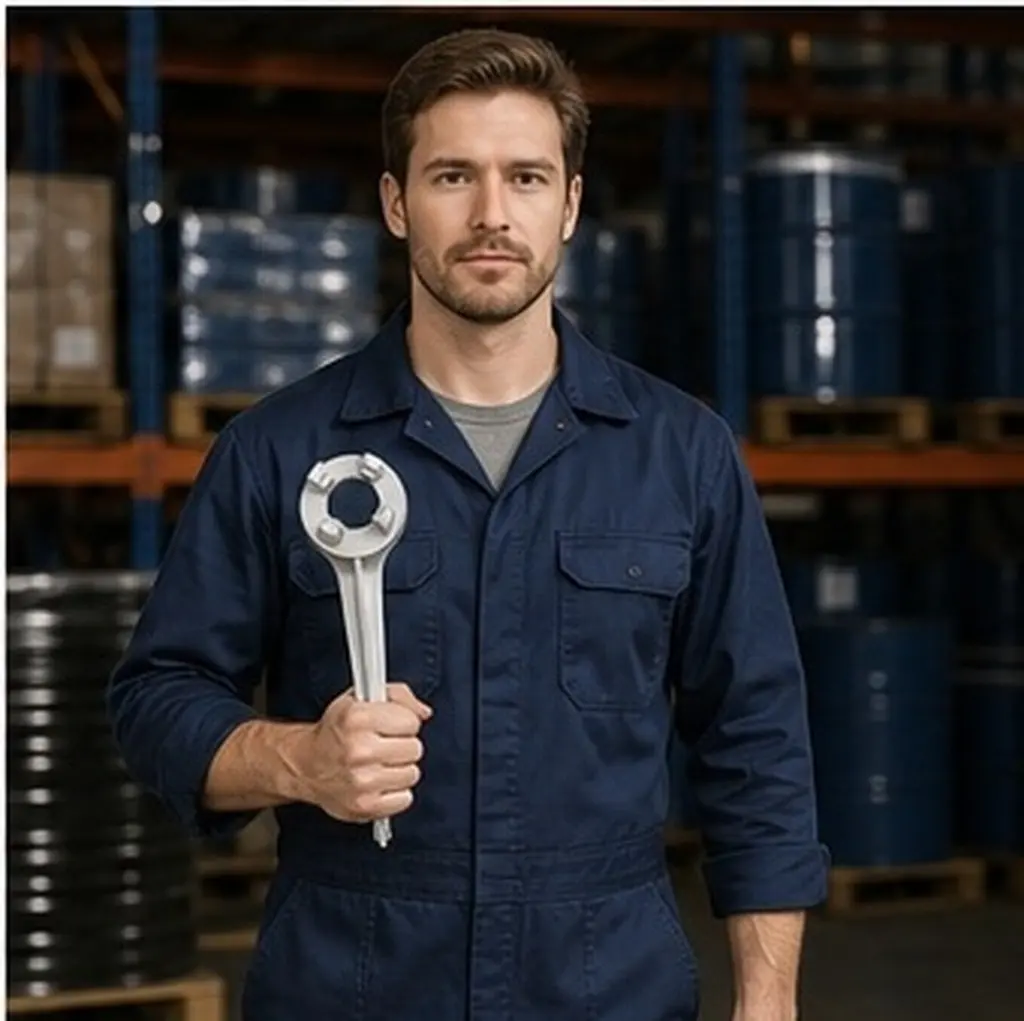 Heavy-Duty Aluminum Oil Drum Wrench – Durable Bung Opener for 10-55 Gallon Metal Barrels