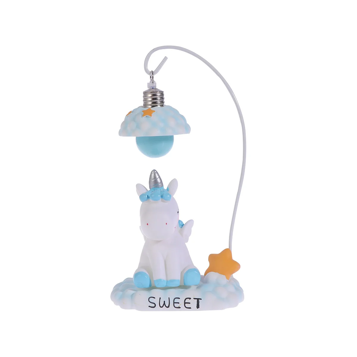 

Blue Unicorn Night Light Creative Design Kids Room Decoration Small Desk Lamp Bedroom Cloud Light for Children Girls