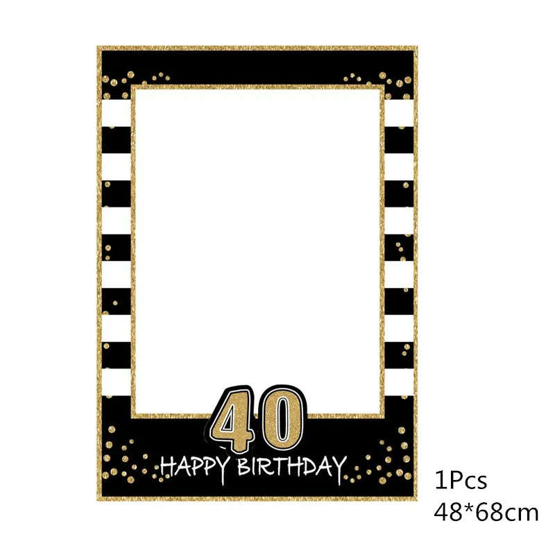 30 40 50 60ปีกระดาษวันเกิด Photo Props ผู้ชายและผู้หญิง Happy Birthday Party Photo กรอบครบรอบ Photo บูธตกแต่ง