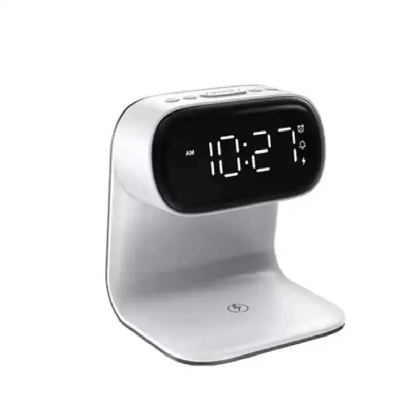 Electronic Clock, Alarm , Wake-up Tool, Bedroom Sleep, Bedside Lamp, Wireless Charging, Eye Protection Desk Lamp, Night Light