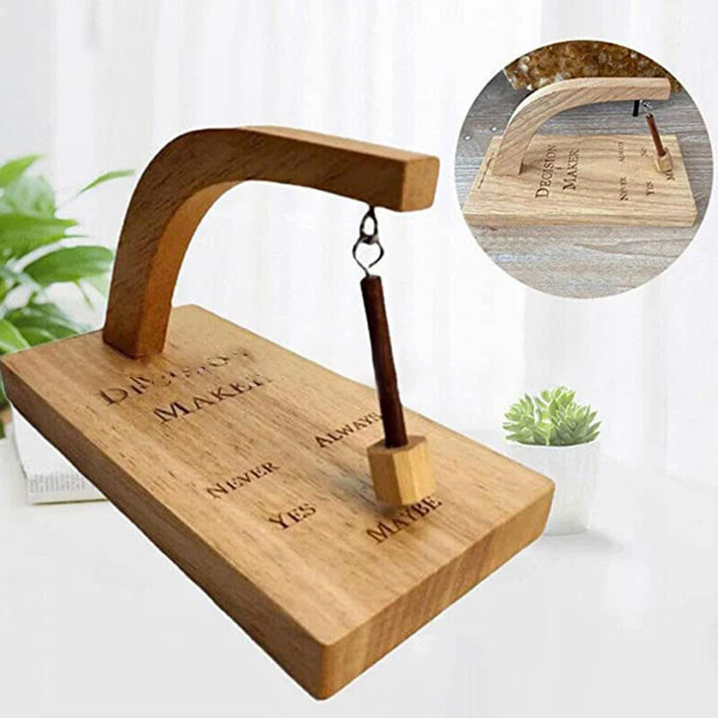 

1PC Tabletop Game Toy Home Ornament Executive Wooden Decision Maker In Indecisive Moments Swing Pendulums