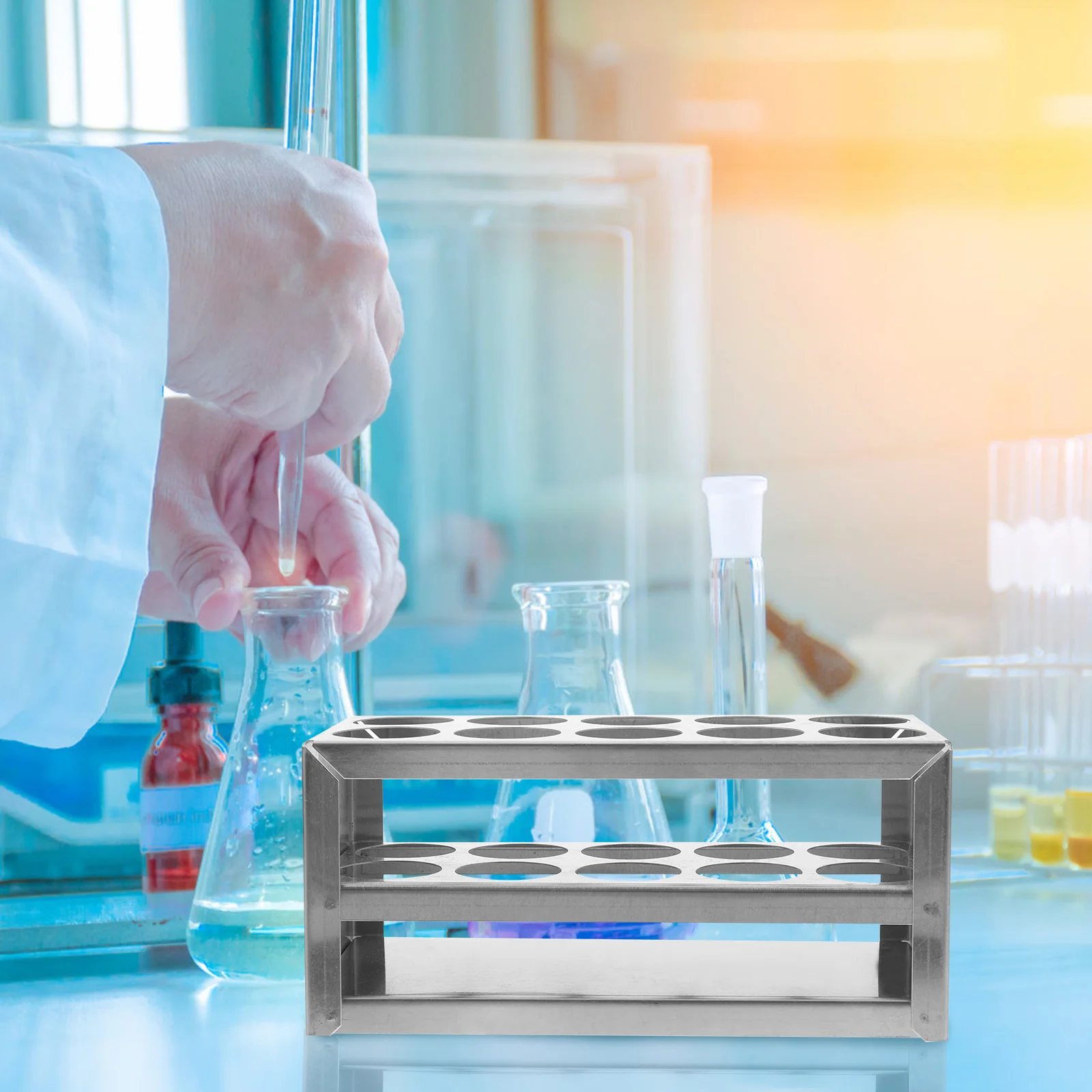 Colorimetric Tube Organizer Stainless Steel Test Rack Laboratory Specimen Racks Sampling Storage Centrifuge Tubes