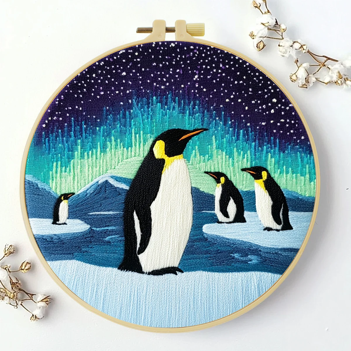 1 Stück 20X20CM/15X15CM 7,87/6,3 Zoll Pinguin-Stickerei-Starter-Kit DIY-Kit DIY-Stickerei-Set Handarbeiten Nadelkunst – Detail 2