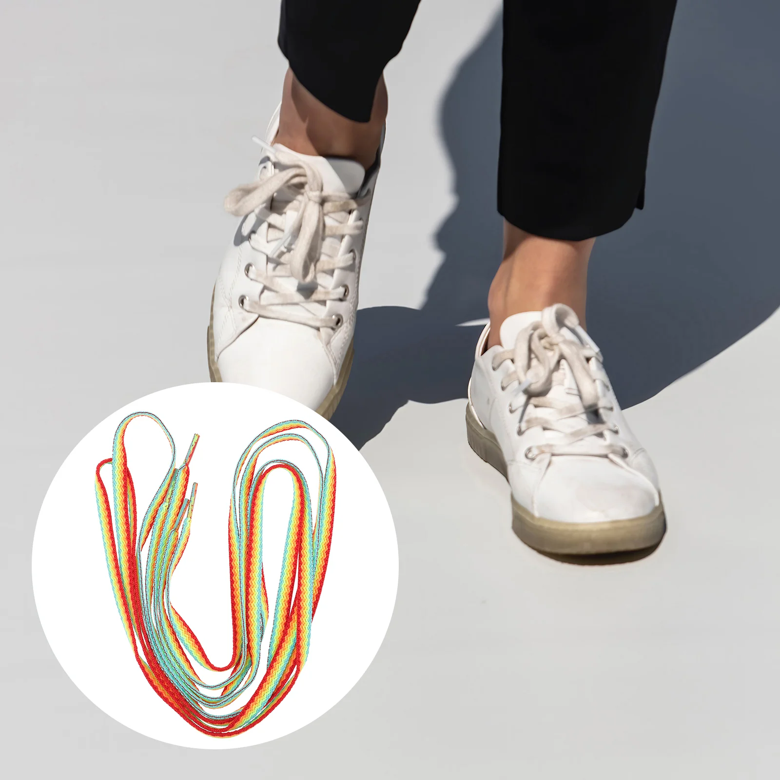 Rainbow Gradient Laces Shoe for Sneakers Shoelaces Flat Women Kids Sports Strap