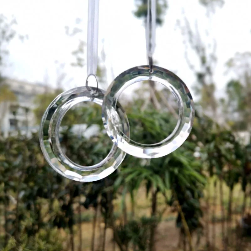 50mm Transparent Crystal Prism Pendant Hanging Suncatcher Garden Decor Chandelier Prisms Parts Beads  Home Decor Sun Catcher