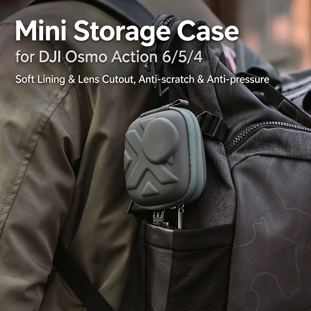 Portable Anti-drop Camera Storage Case PU Hard Shell Protective Box Anti-scratch Lens Guard for DJI Action 5Pro 6 4 Insta360 Ace