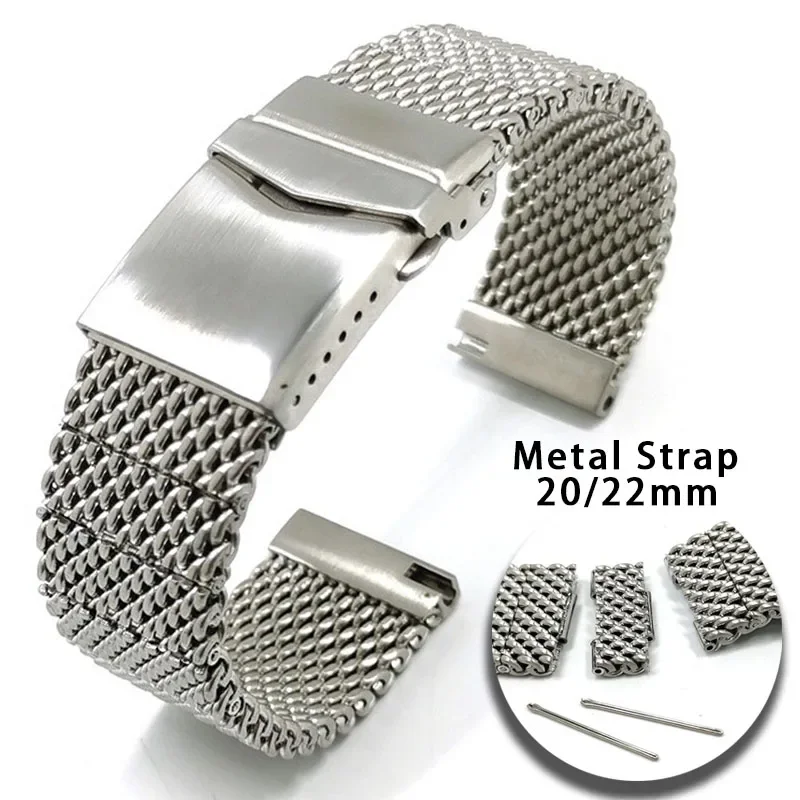 남녀공용 금속 스트랩, 스테인레스 스틸 밴드, 밀라노 손목 밴드, 퀵릴리즈 팔찌, 범용 교체 벨트, 20mm, 22mm