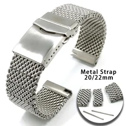 Metal Strap 20mm 22mm Stainless Steel Band Milanese Wristband Quick Release Bracelet Universal Replacement Belt for Man Woman