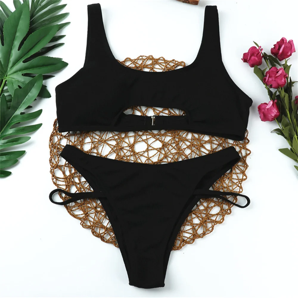 مثير سلسلة بيكيني الجوف خارج Tankini مايكرو ملابس السباحة عطلة ملابس الشاطئ المايوه التضليع طنجة المرأة 2 قطعة مجموعة الزي