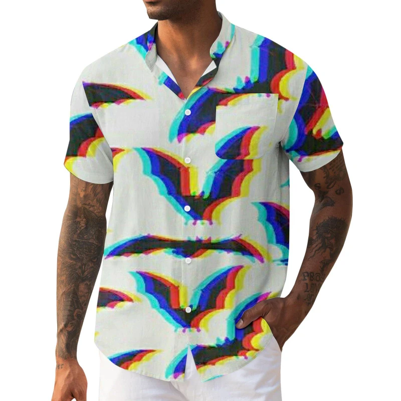 

Men's 3D Print Short Sleeve Shirts Halloween Casual Comfortable Fashion Trend Loose Full Print Shirt Men Women Festival Wear Top