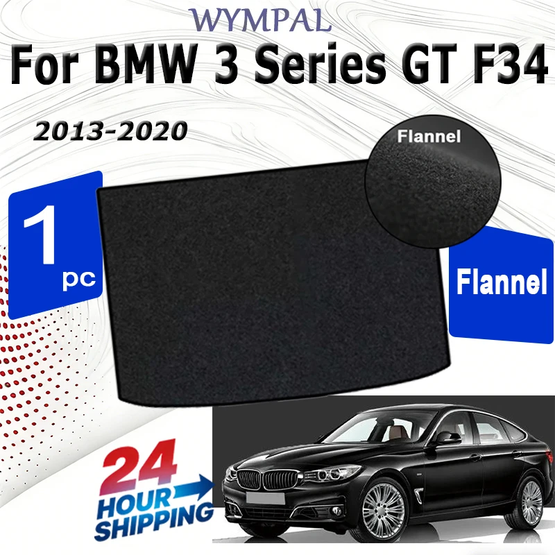 

Фланелевые коврики в багажник для BMW 3 серии GT F34 2013-2020, черный грузовой коврик-вкладыш в багажник