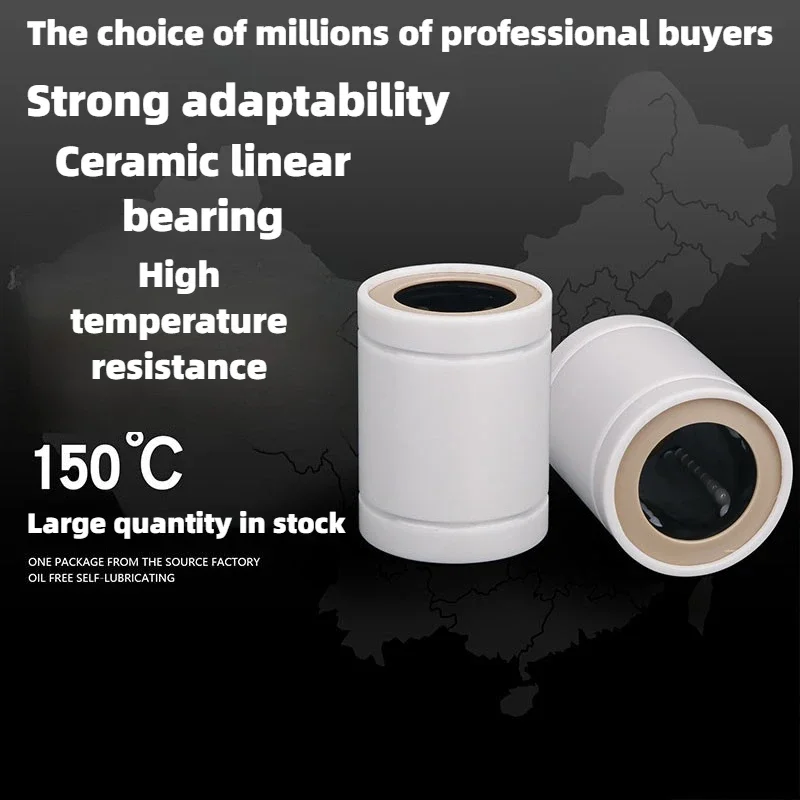 Zirconia all ceramic LM8 10 12 14 16 20 25 30UU optical axis sliding linear motion bearing