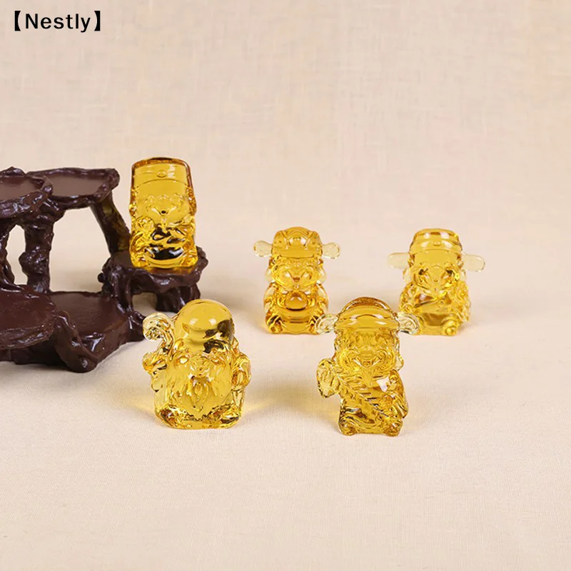 1 unidad de monedas de oro chinas amarillas Feng Shui Five Fu, Dios de la riqueza, decoración para el hogar y la oficina, joyería de escritorio, regalos auspiciosos〔Nest〕