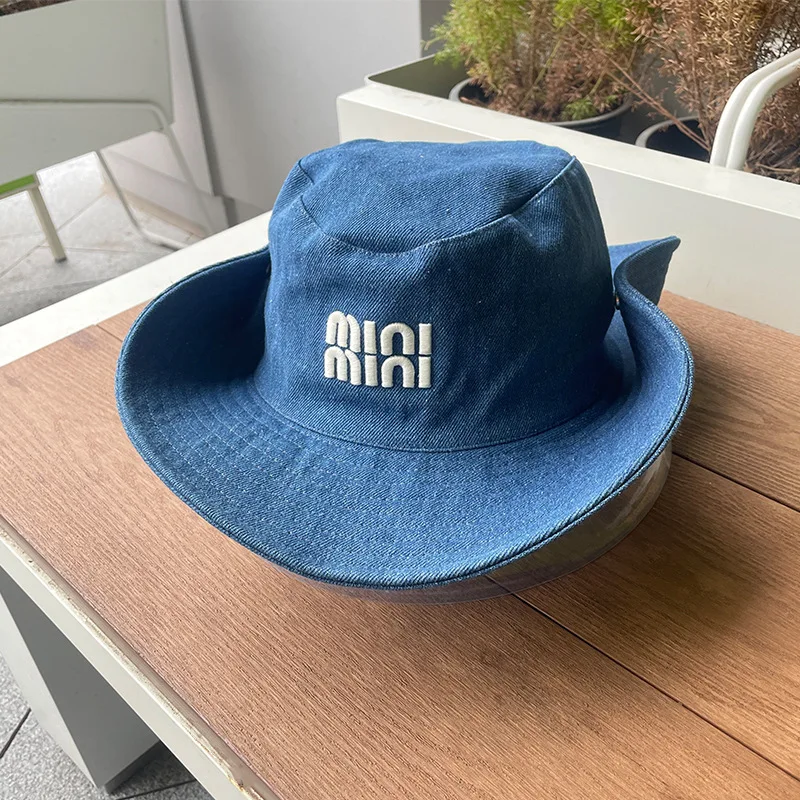 

​​"MINI MINI" Embroidered Denim Bucket Hat – Adjustable Wide Brim Fisherman Cap (4 Colors)​