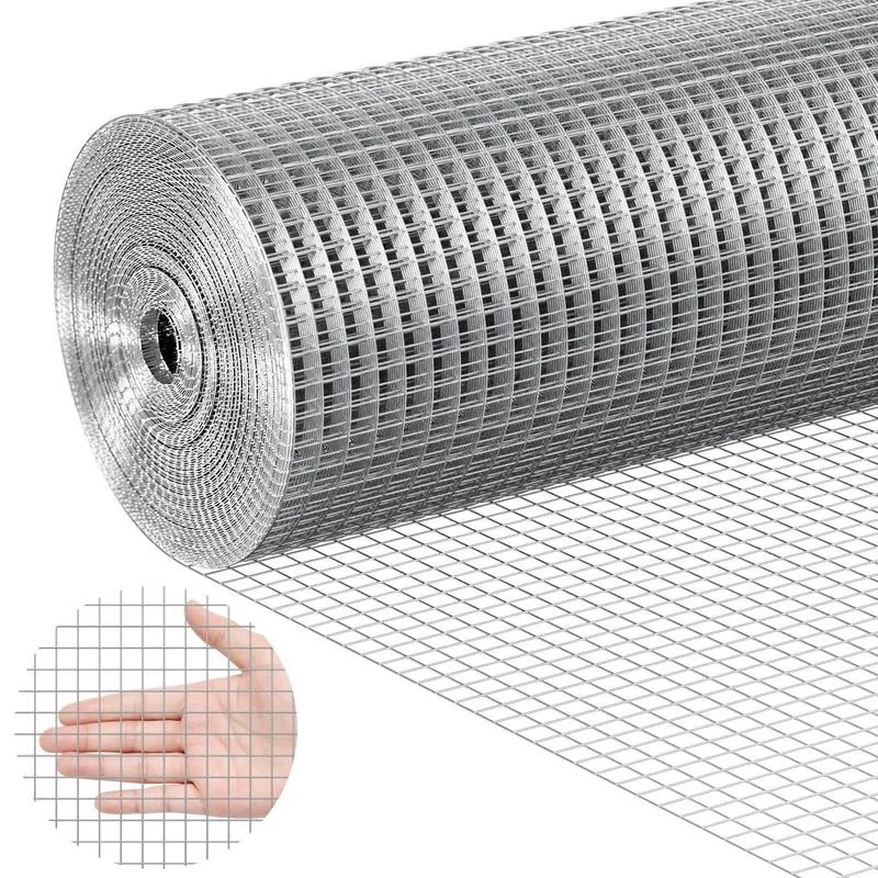 Tela de arame galvanizado a quente, 1/2 polegada, 48 pol. x 50 pés, calibre 19, rolo de tela para cercas de galinheiro, gaiolas de coelhos, jardim e pequenos roedores