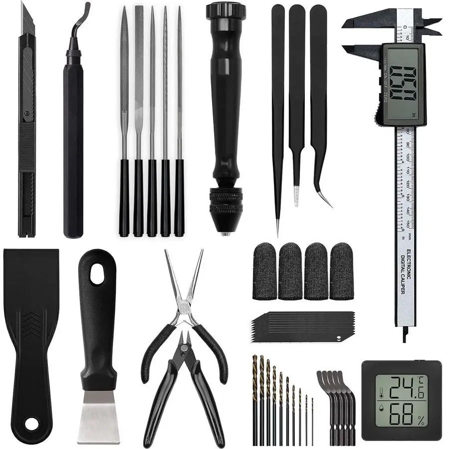 

Набор инструментов для принтера, качественный набор инструментов для 3D-печати для измерения модели, отделки, удаления заусенцев, сверления, аксессуары для 3D-принтеров для всех