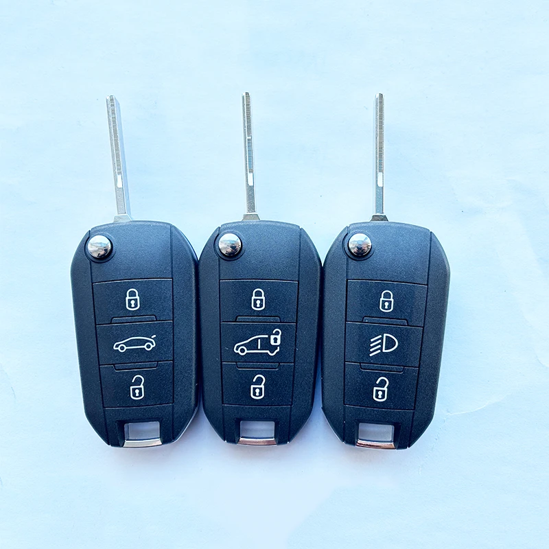 

TXK009043 Aftermarket 3 Button Lamp 433.92MHz FSK For Peugeot Remote Key Blade HU83 With Groove