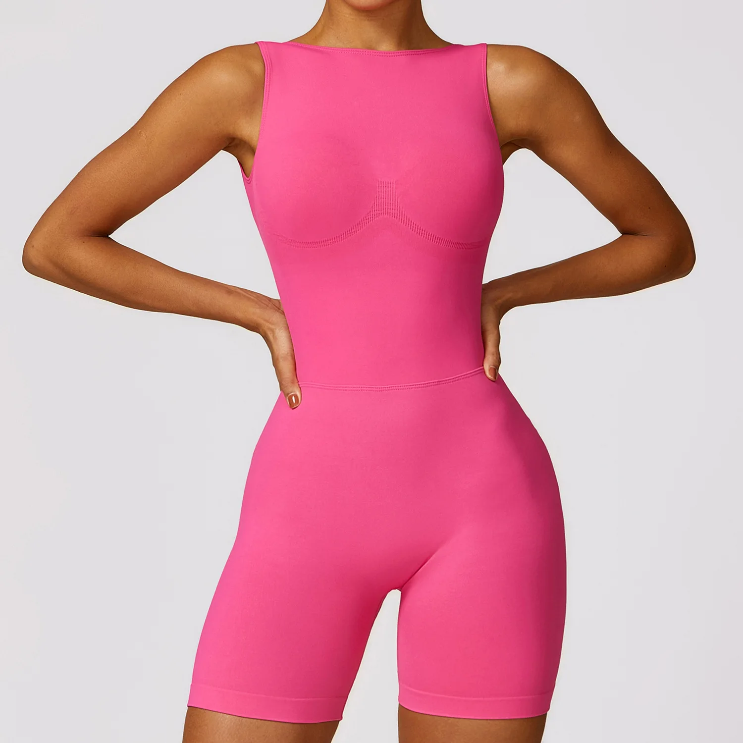 Yoga Set Seamless Yoga Jumpsuits Sleeveless One Piece Short Sports Bodysuits Women Sexy  Fitness Sportswear Workout Gym Clothes