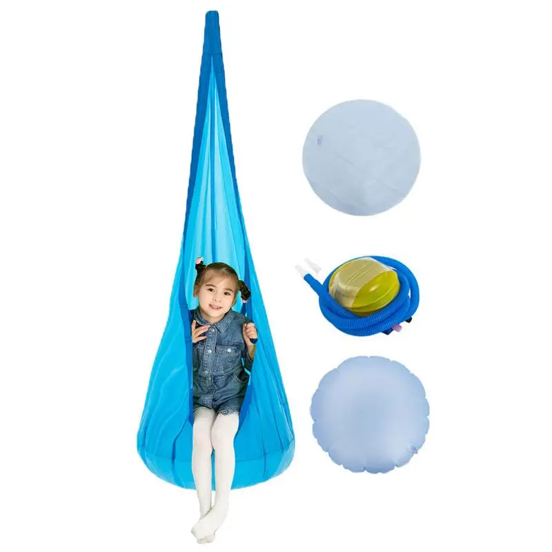 Sensory Swing Hammock Chair With Inflatable Cushion Comfortable Breathable Child Sensory Swing Seat Soft For Birthday Christmas