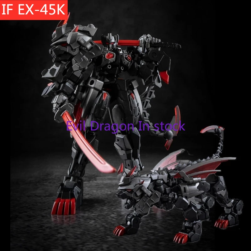 Small Stock Transformation Ironfactory IF EX-45K EX45K Black Lion Fall Samurai Action Figure Robot Toy with Box