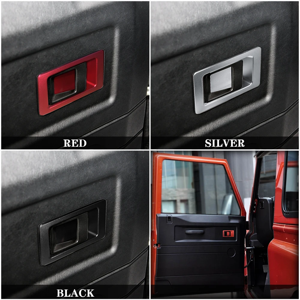 

For Land Rover Defender 90 110 130 2004-18 Aluminum alloy Silver Car Inside Door bowl decoration cover Defender Auto Accessories