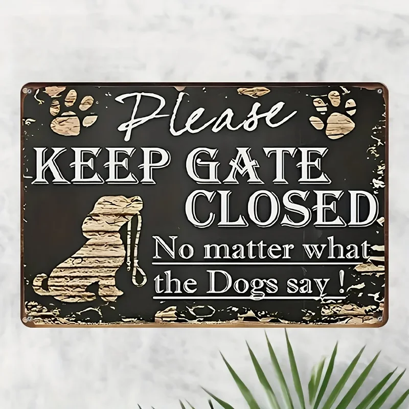 Funny Dog Warning Metal Sign 
