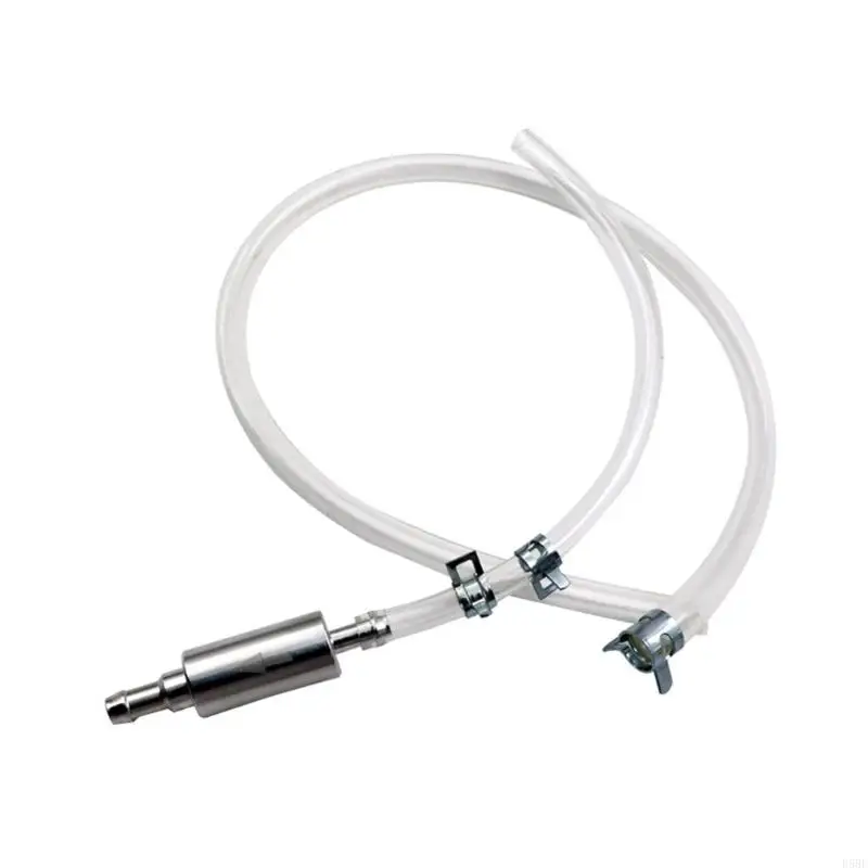 D5BE Hydraulic Brake Fluid Bleeder Tube with Way Check Valves Clear Hose and Metal Fittings for Caliper Service Fluid Drain