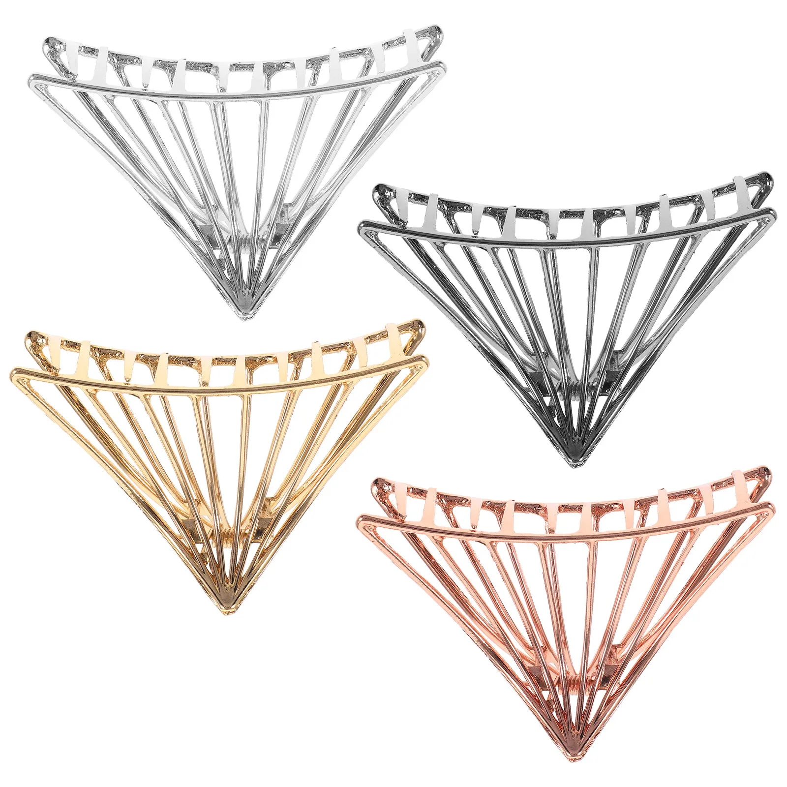 

4Pcs Hollow Triangle Hair Clips Large Strong Alloy Claw Clips for Women Thick Long Hair Styling Accessories Trendy