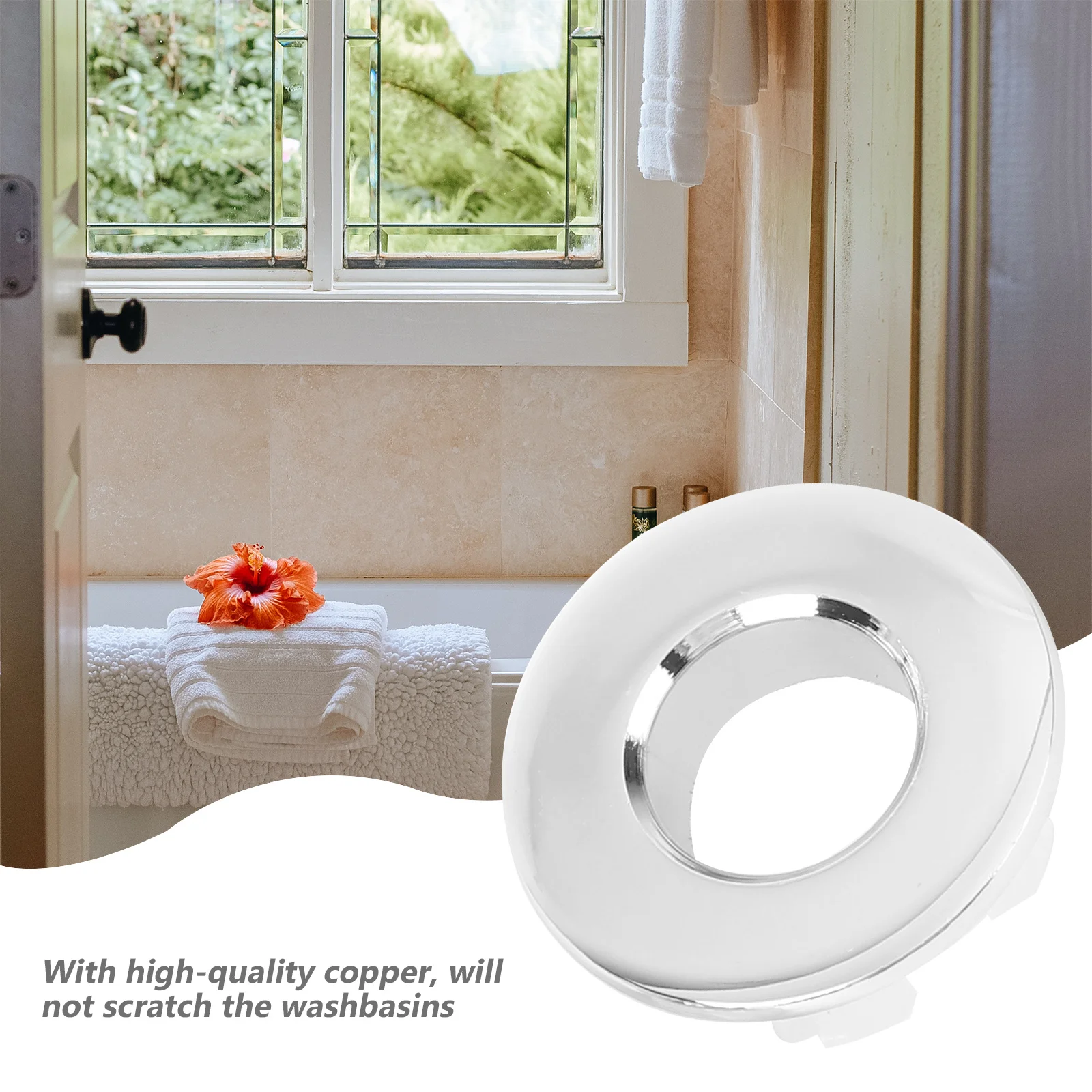 

6Pcs Ceramic Basin Overflow Cover Copper Washbasin Decorative Plug Overflow Ring for Bathroom Accessories Wash Table Plug