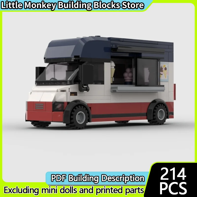 

City Car Model MOC Building Bricks Classic Ice Cream FoodTruck Modular Technology Children Holiday Gifts Assemble Toys Suit