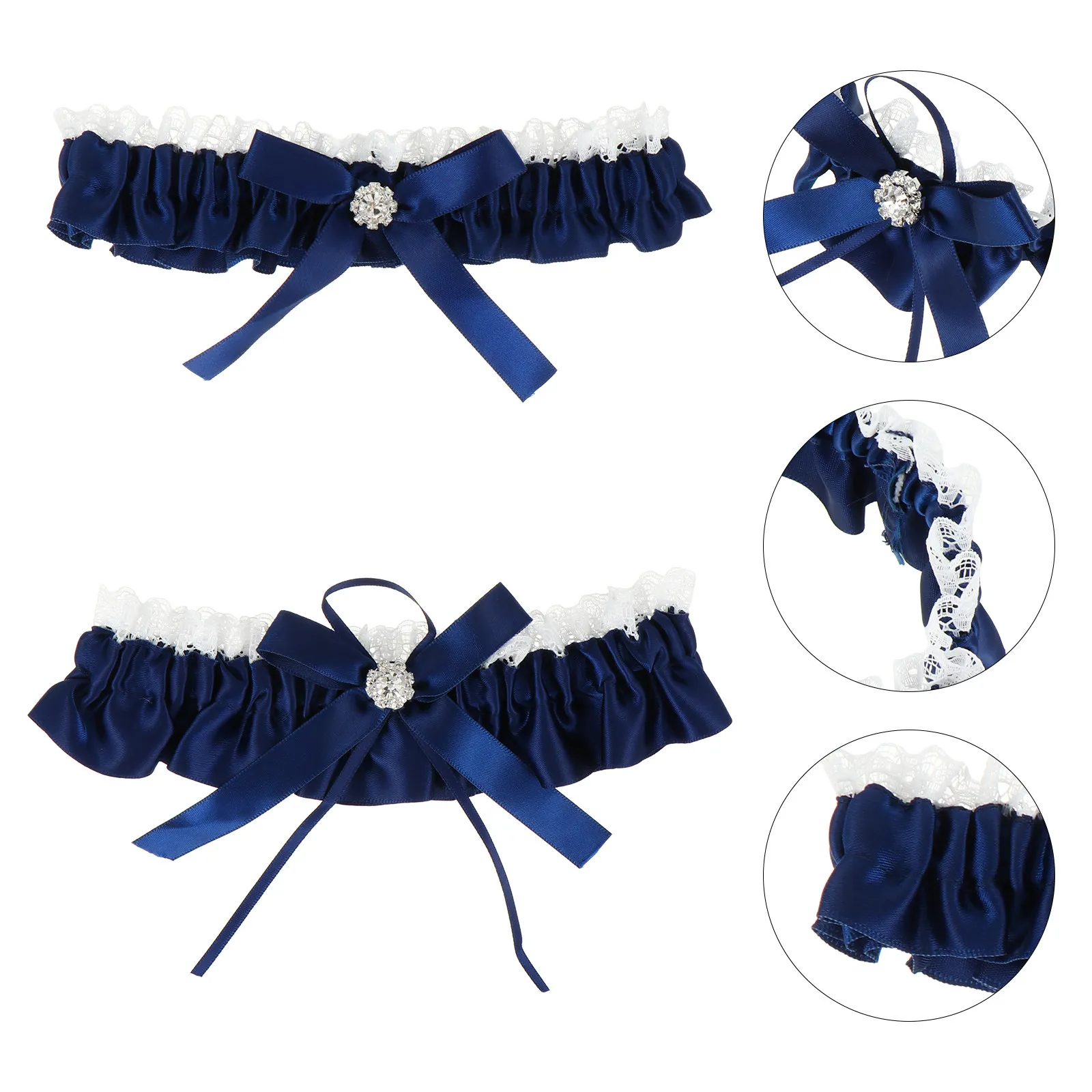 

Пара кружевных подвязок для невесты с бантом, эластичное модное украшение для ног, удобное для женщин на свадьбу