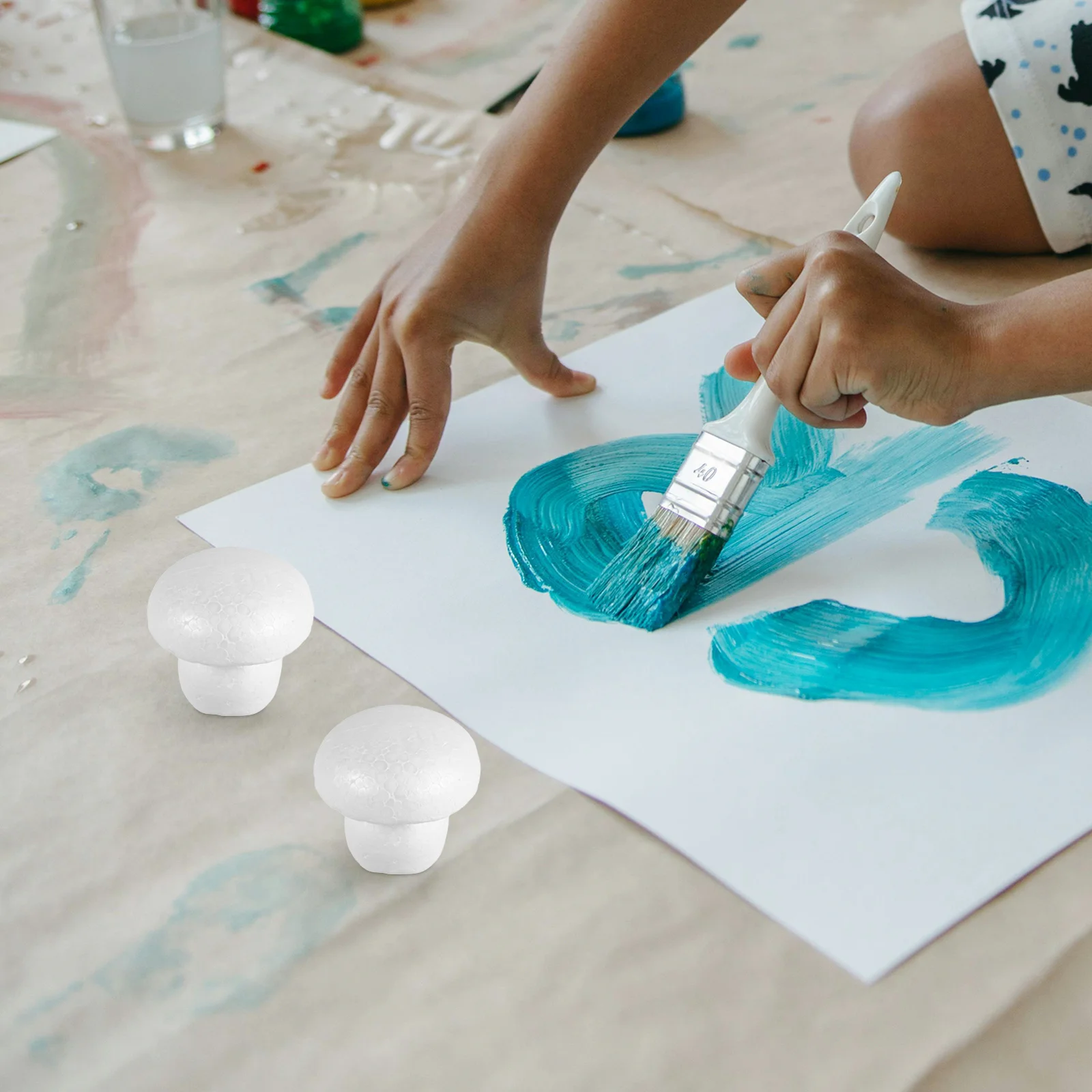 6 قطعة نماذج الفطر الرغوية أشكال البوليسترين الأبيض غير المكتملة Diy بها بنفسك الحرف التراص لغز حديقة زينة الحفلات فو #6