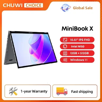 CHUWI MiniBook X N150 Laptop 10.51 Inch 16GB /12GB RAM 512GB SSD 2-in-1 Yoga Mode Intel Windows 11 Notebook 360° Flipable WiFi 6 1